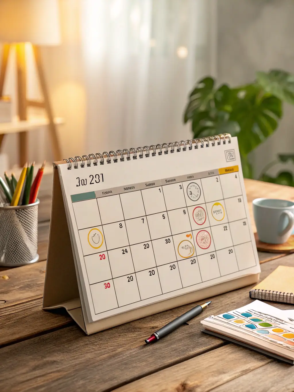 A digital illustration depicting a calendar with certain dates circled, highlighting early access to sales for Clara & Leila members.